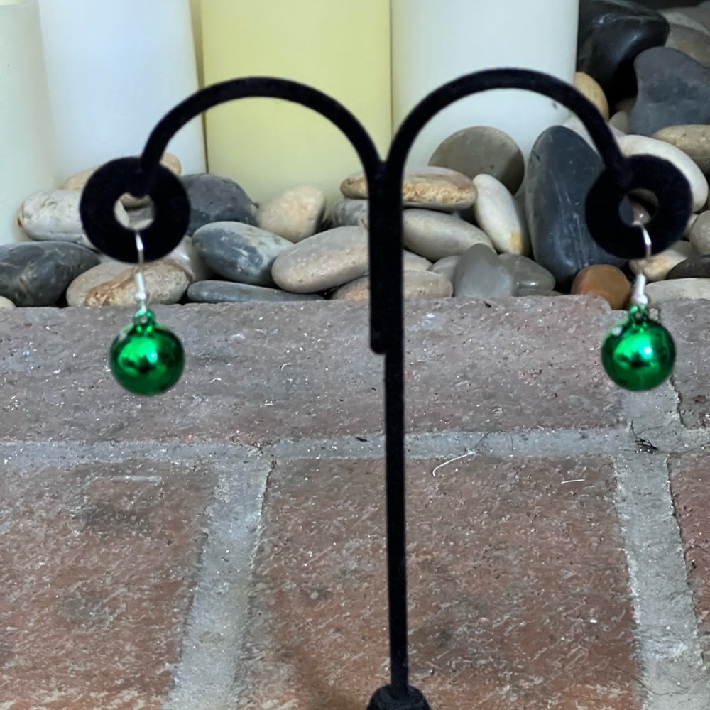 Handmade Small Holiday Ball Earrings